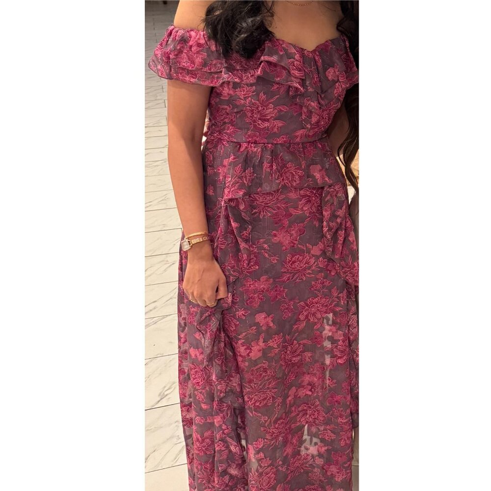 MELLODAY Floral Purple Pink Maxi Dress